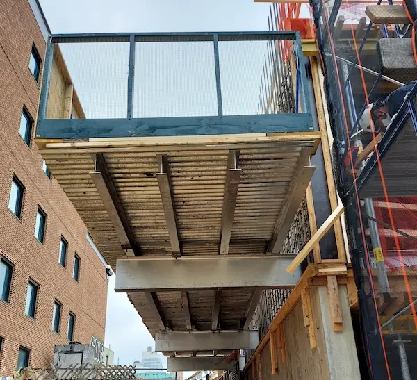 Needle beam work platform